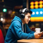 Home 16 구형 게임기의 에뮬레이션 설정법 - **Prompt 1: Pocket-Sized Nostalgia on the Go** "A young adult, approximately 25-30 years old, wi...