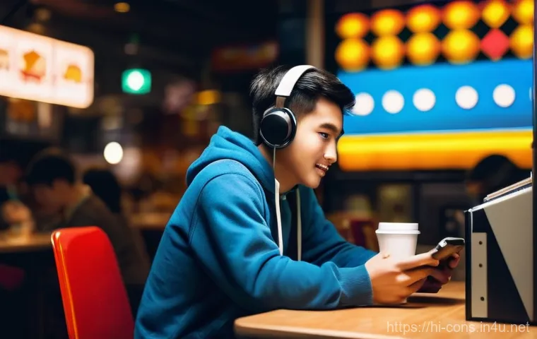 구형 게임기의 에뮬레이션 설정법 - **Prompt 1: Pocket-Sized Nostalgia on the Go** "A young adult, approximately 25-30 years old, wi...
