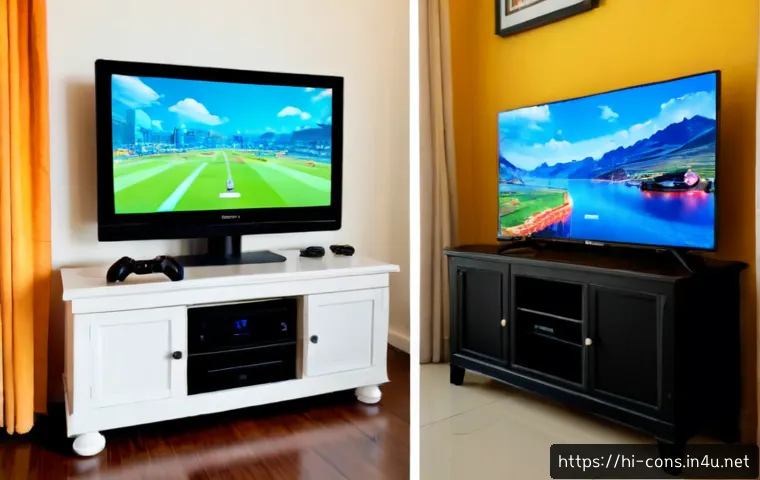 Home 17 닌텐도 Wii U와 Wii의 차이점 - Photorealistic side-by-side comparison of two motion-controlled home game console generations on a c...